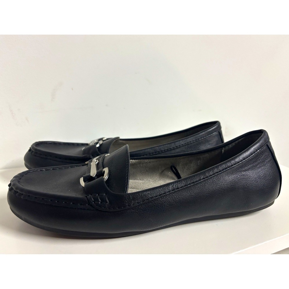 Aerosoles Women's Black Faux Leather Slip-On Comfort Loafer Flats US 10